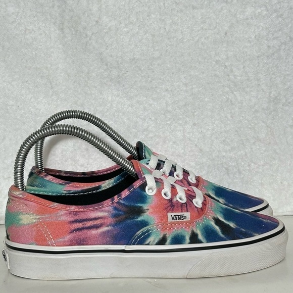 Vans Womens Authentic Tie Dye Blue/Pink OffTheWall Canvas Sneakers Shoes SZ US 7 - Picture 1 of 11